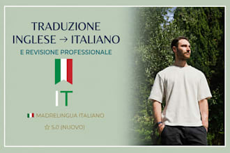 translate videos, documents from english to italian as a native speaker
