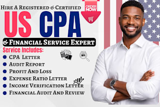 write cpa comfort letter, mortgage letter, profit and loss