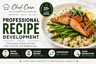 develop, scale, convert, and write professional recipes