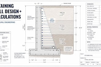 design and calculate your retaining wall with structural drawings