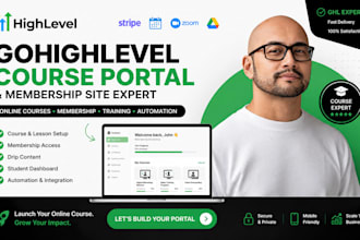 create go high level membership website and ghl online course portal