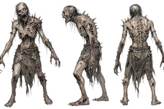 create custom zombie and mutant creature concept art