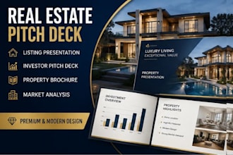 real estate brochure, pitch deck listing presentation investor pitch deck, ppt