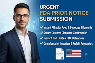 submit US fda prior notice for food import and customs clearance