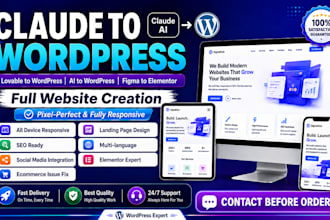 convert figma, HTML, lovable, or claude to wordpress with elementor pro