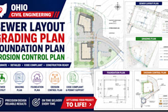 design ohio sewer layout grading plan foundation plan erosion control plan