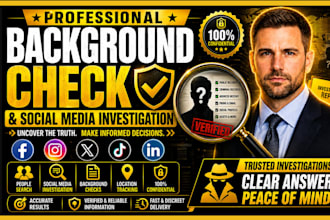 background check and investigate social media harassment as a verified detective