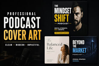 design professional podcast cover art and podcast logo