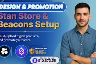 set up stan store, stan store marketing, store products and beacon ai