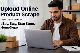 upload online product scrape from digital store to ebay etzy stan store homedepo