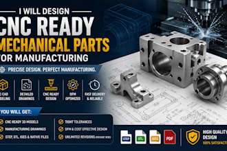 design cnc ready mechanical parts for manufacturing