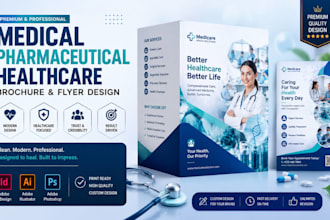 design medical,pharmaceutical,healthcare brochure and flyer