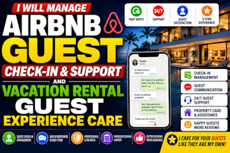 manage airbnb guest check in support and vacation rental guest experience care