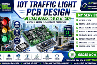 iot traffic light pcb design smart parking system, esp32 stm32 embedded firmware