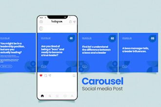 high converting instagram carousel design, carousel ads and social media post