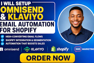 set up omnisend shopify email automation and klaviyo flows
