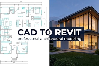 convert cad to revit 2d and 3d modeling architectural plan
