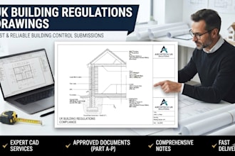 draw UK building regulations drawings and construction note for building control