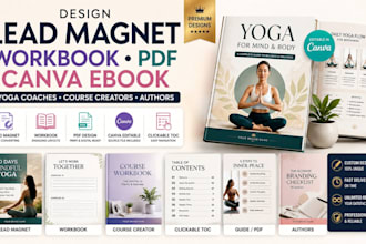 design lead magnet yoga coaches course creators workbook PDF canva ebook authors