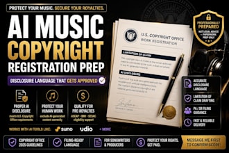 prepare your ai music copyright registration disclosure language