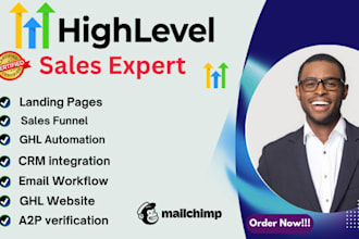 setup and manage gohighlevel website, emails SMS automation, sales funnel expert