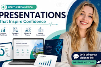 healthcare company profile, investor pitch deck, medical powerpoint design