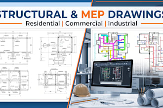 draw professional structural and mep drawings for residential