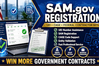register your sam gov account, uei number, and cage code for federal contracts