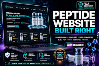 build an fda compliant peptide website, woocommerce research peptide store
