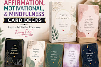 design modern affirmation, motivational, and mindfulness card decks