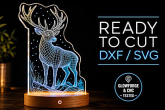 design custom acrylic night light dxf files for laser cutting glowforge cnc