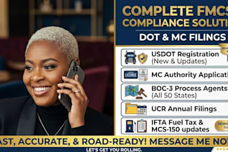 handle fmcsa dot registration, mc authority and boc 3 filing