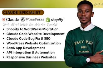 shopify claude migrate claude code website to wordpress claude fix seo saas app