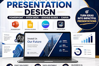create investor pitch deck and canva slides