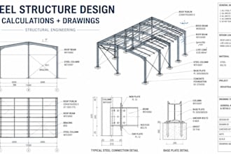 design steel structures with structural calculations and drawing