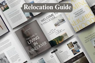 design real estate om brochure, company profile  relocation guide in indesign