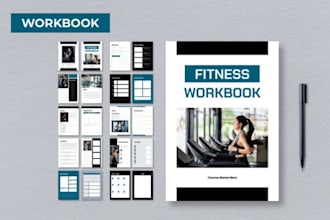 design gym fitness training workbook, ebook, manual, tracker plan