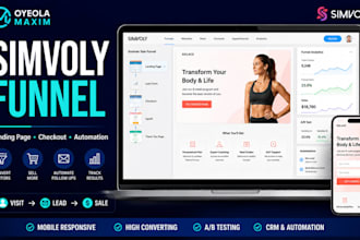 build simvoly website landing page and sales funnel