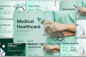 do medical, academic powerpoint design, canva fitness presentation, prezi arabic