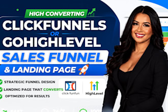 design a clickfunnels or gohighlevel sales funnel and landing page