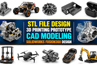stl file design, 3d printing prototype, cad modeling solidworks fusion360 design
