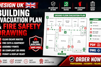 design UK building evacuation plan and fire safety drawing