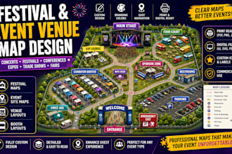 design festival event venue site maps for concerts expos fairs and conferences