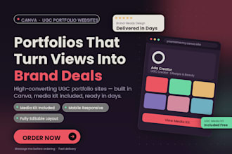 create ugc canva website high converting canva website ugc portfolio design