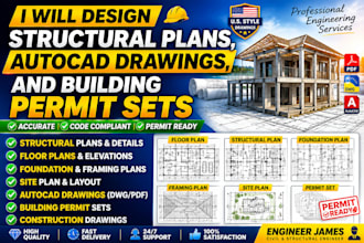 provide structural plans, autocad drawing and building permit set