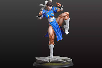 printready 3d fanart statue,nsfw fighter,stl,3mf figurine,garage kit,resin model