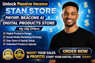 design etsy digital product etsy store setup stan store payhip gumroad