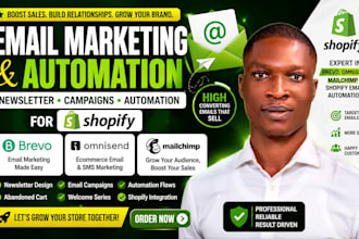 design brevo omnisend mailchimp newsletter email campaign and shopify automation