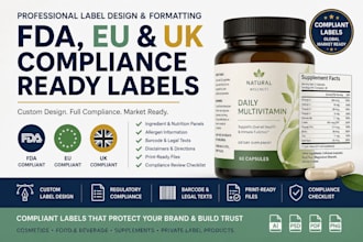 design and format your product label for eu, fda and UK compliance review, fda