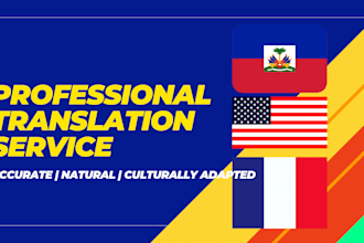 translate english, french and haitian creole professionally